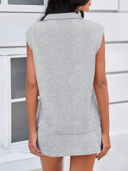 Courtflex Sleeveless Half Zip Skort Set Product Image 03