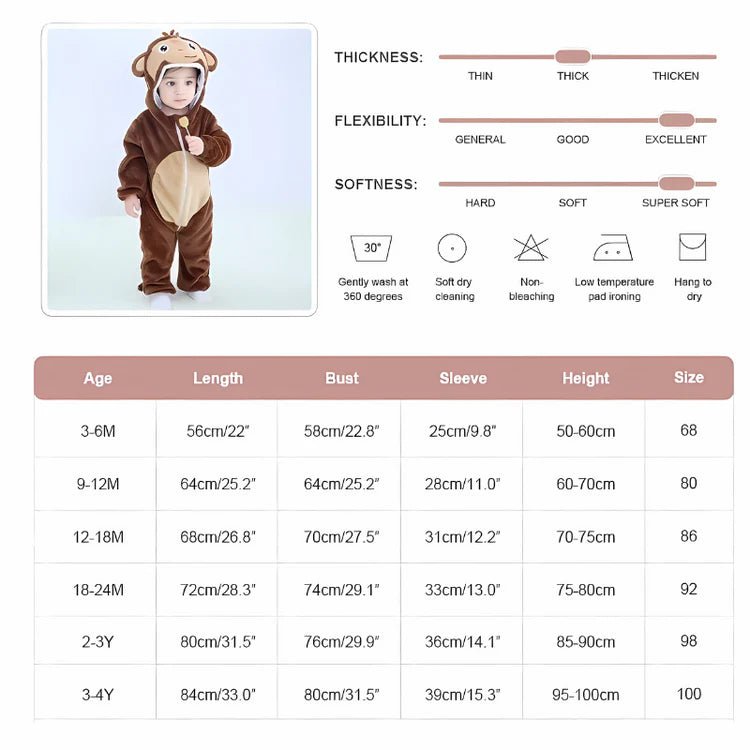 Cozy Animal Baby Toddler Fleece Onesie Product Image 12