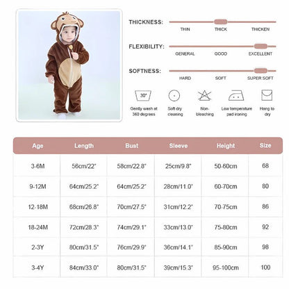 Cozy Animal Baby Toddler Fleece Onesie Product Image 12