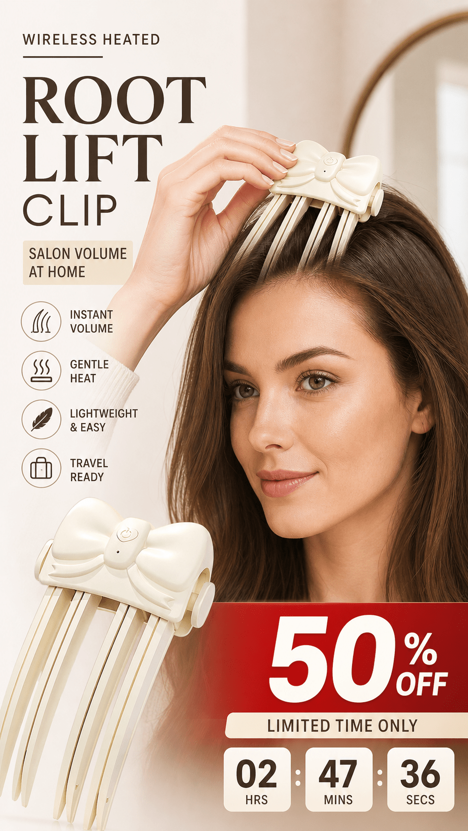 Crown Volume Heated Styling Clip Product Image 08