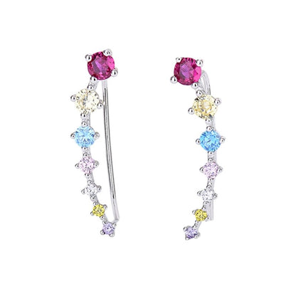 Demi Zirconia Ear Climber Earrings Product Image 11