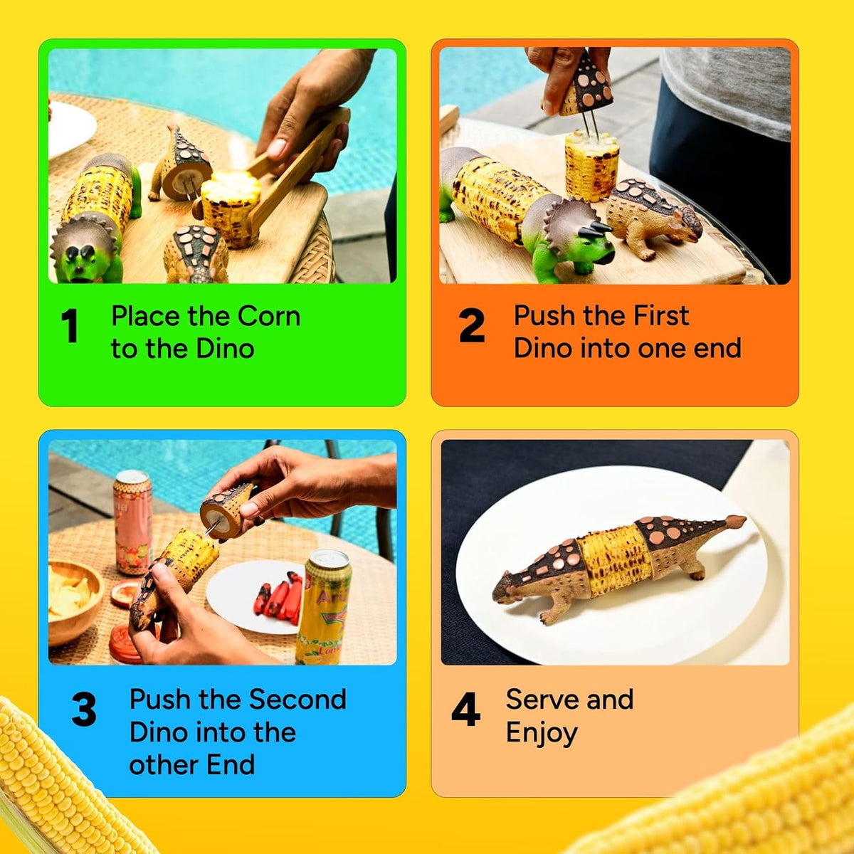 Dinosaur Corn Cob Holders Product Image 05