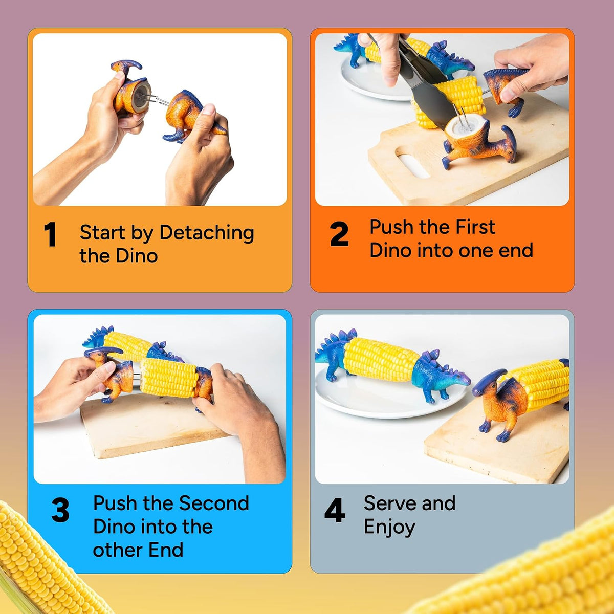 Dinosaur Corn Cob Holders Product Image 09