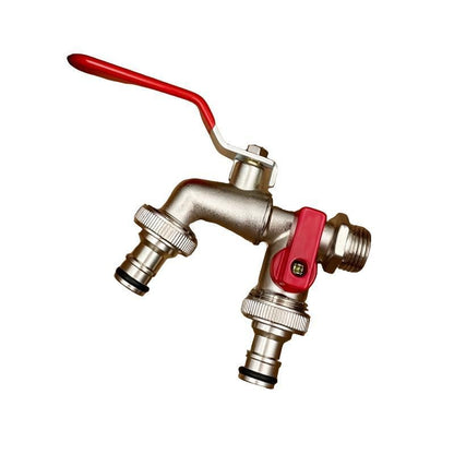 Diverter Garden Faucet Stainless Steel Two Outlet Hose Bib Product Image 01
