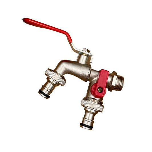 Diverter Garden Faucet Stainless Steel Two Outlet Hose Bib Product Image 01