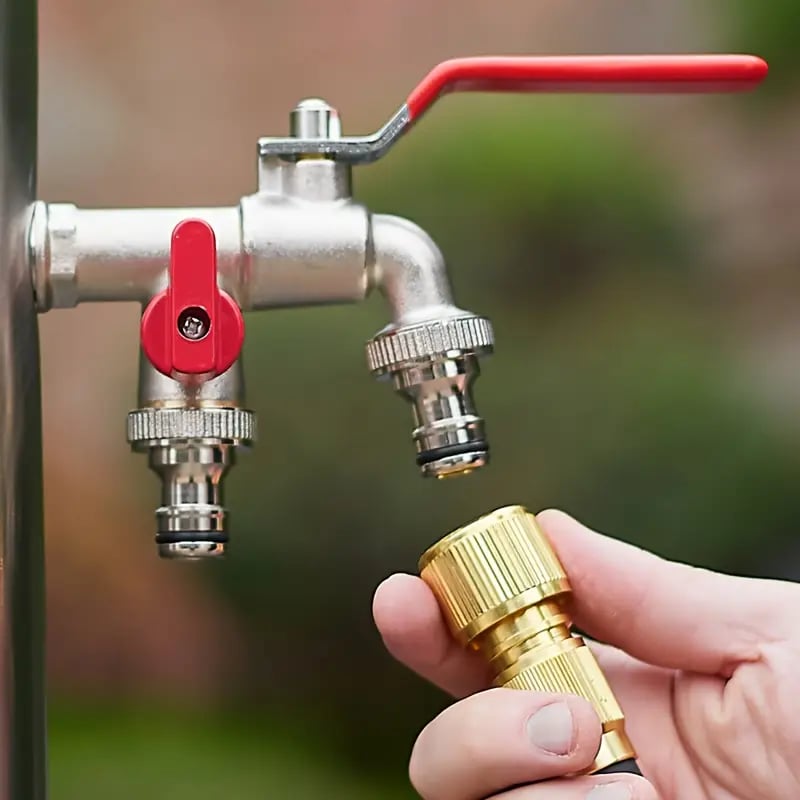 Diverter Garden Faucet Stainless Steel Two Outlet Hose Bib Product Image 03