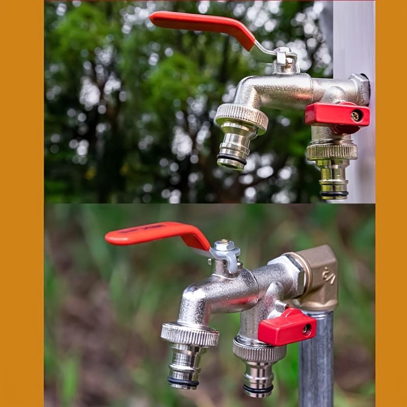 Diverter Garden Faucet Stainless Steel Two Outlet Hose Bib Product Image 04