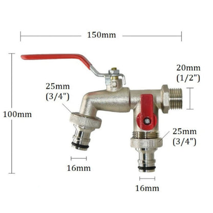 Diverter Garden Faucet Stainless Steel Two Outlet Hose Bib Product Image 05