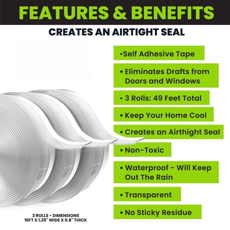 Doorgap Self Adhesive Silicone Seal Strip Product Image 04