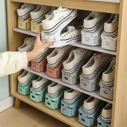 Double Deck Adjustable Shoe Stacking Shelf Product Image 04