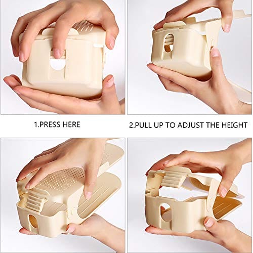 Double Deck Adjustable Shoe Stacking Shelf Product Image 06