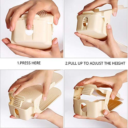 Double Deck Adjustable Shoe Stacking Shelf Product Image 06