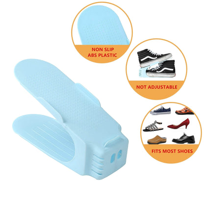 Double Deck Adjustable Shoe Stacking Shelf Product Image 08