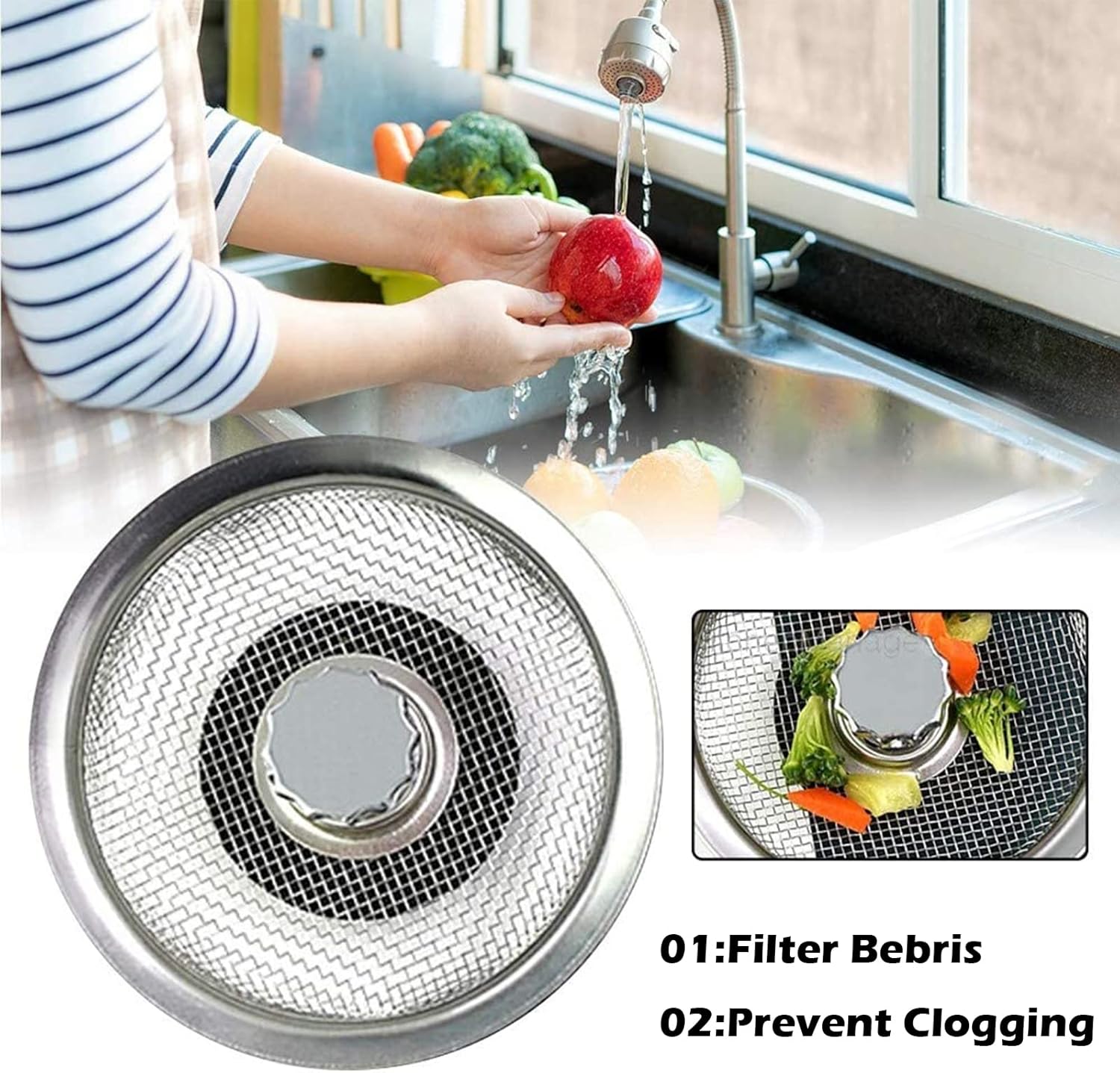 Drainwise Stainless Sink Strainer Stopper Set Product Image 04