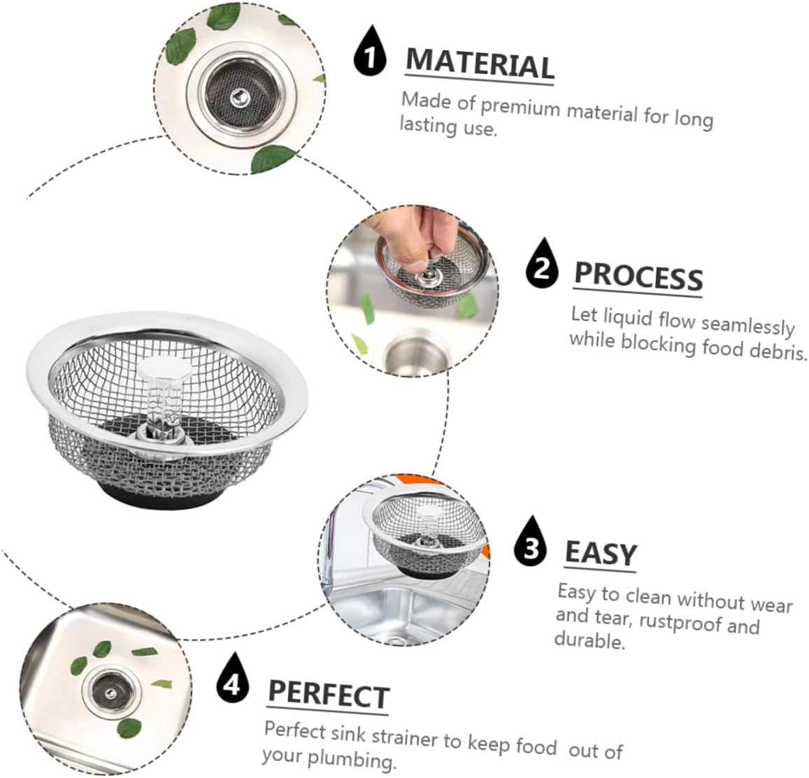 Drainwise Stainless Sink Strainer Stopper Set Product Image 07