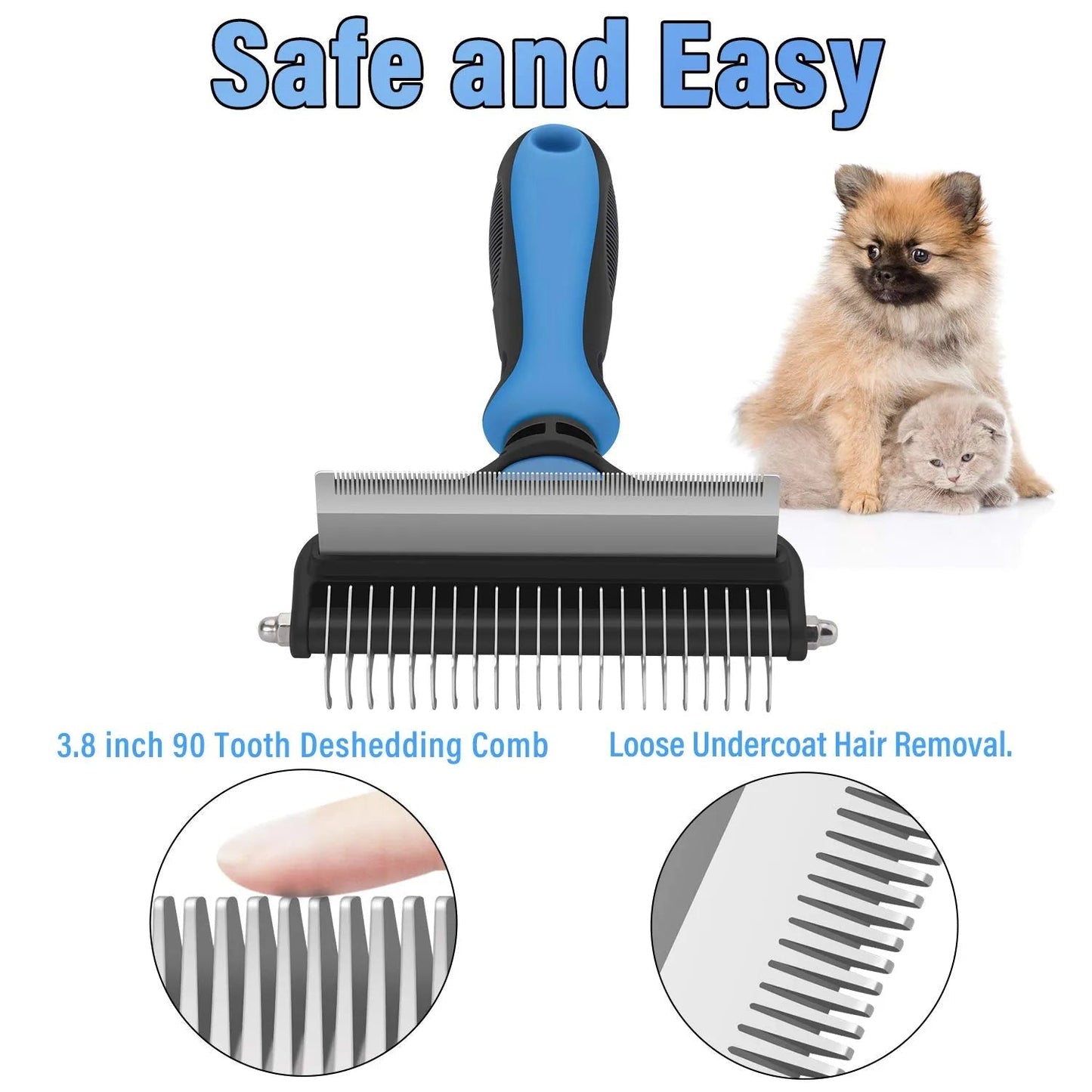 Dual Action Coat Rake Dog Deshedding Dematting Comb Product Image 03