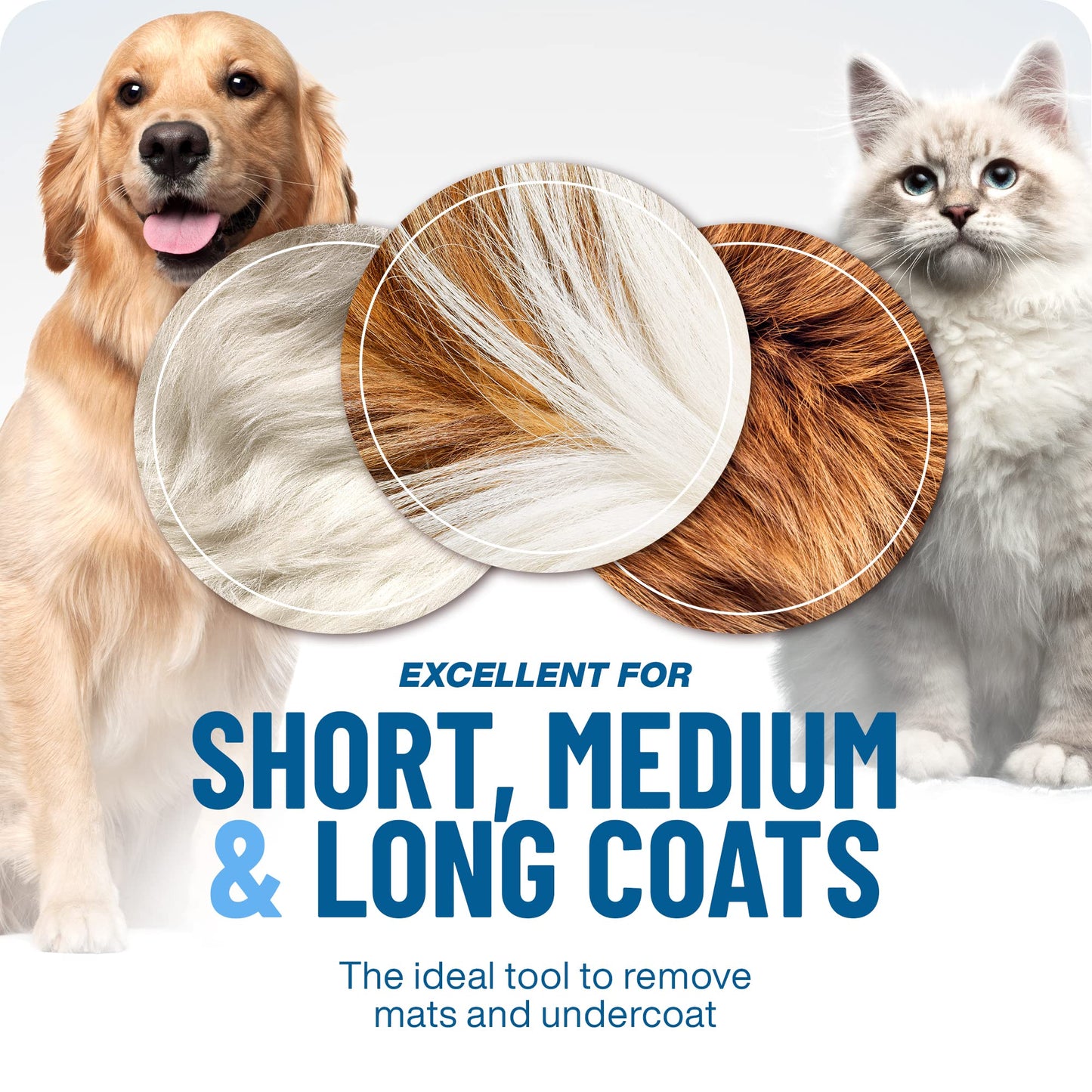 Dual Action Coat Rake Dog Deshedding Dematting Comb Product Image 04