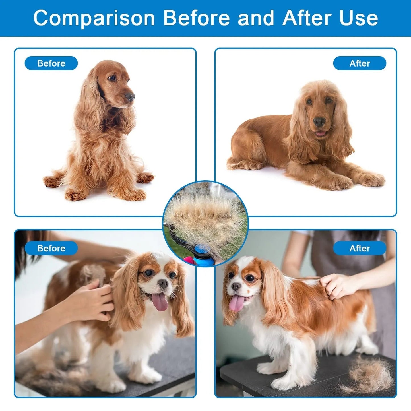 Dual Action Coat Rake Dog Deshedding Dematting Comb Product Image 06