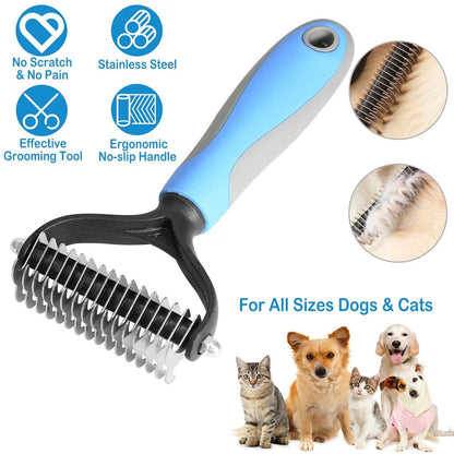 Dual Action Coat Rake Dog Deshedding Dematting Comb Product Image 08