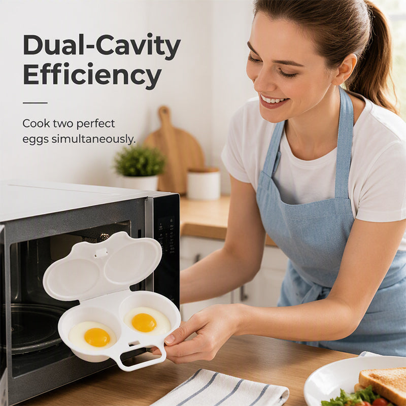 Dual Cavity Egg Poacher With Lid Product Image 01