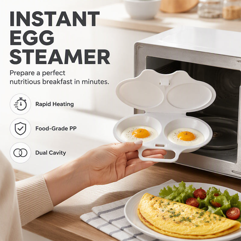Dual Cavity Egg Poacher With Lid Product Image 02