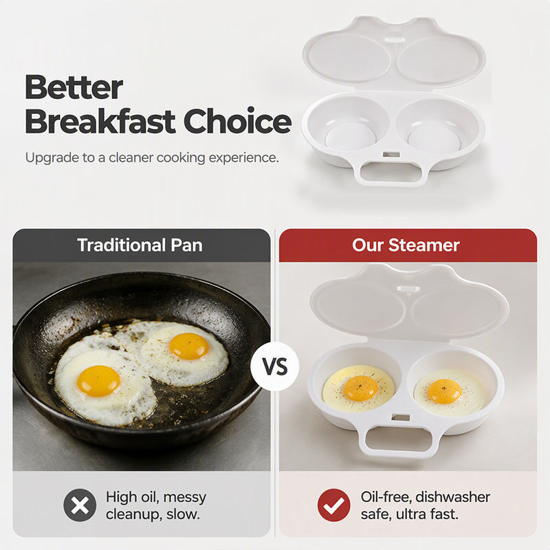 Dual Cavity Egg Poacher With Lid Product Image 05
