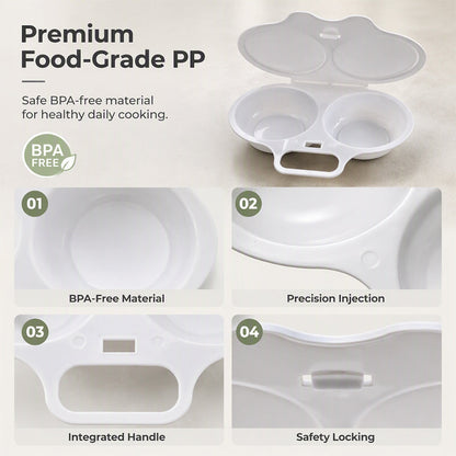 Dual Cavity Egg Poacher With Lid Product Image 06