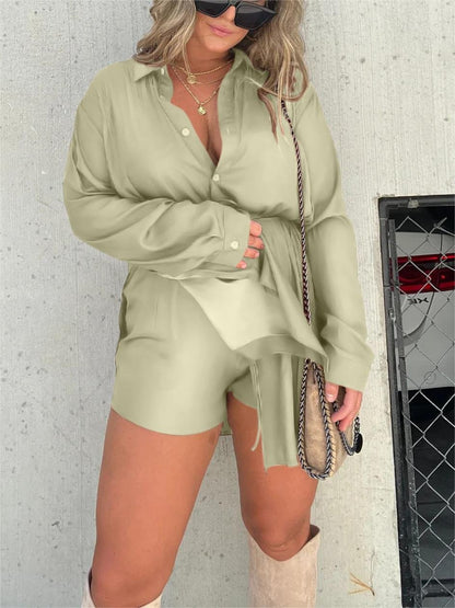 Elara Solid Long Sleeve Shirt Set Product Image 05