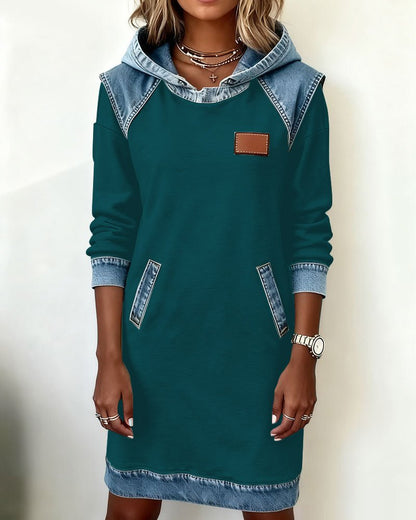 Emberline Pocket Color Block Knee Length Dress Product Image 08