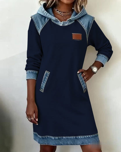 Emberline Pocket Color Block Knee Length Dress Product Image 10