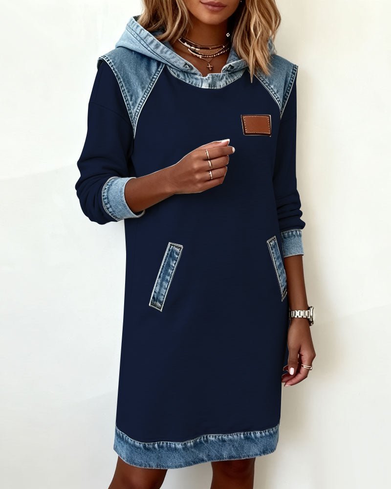 Emberline Pocket Color Block Knee Length Dress Product Image 11