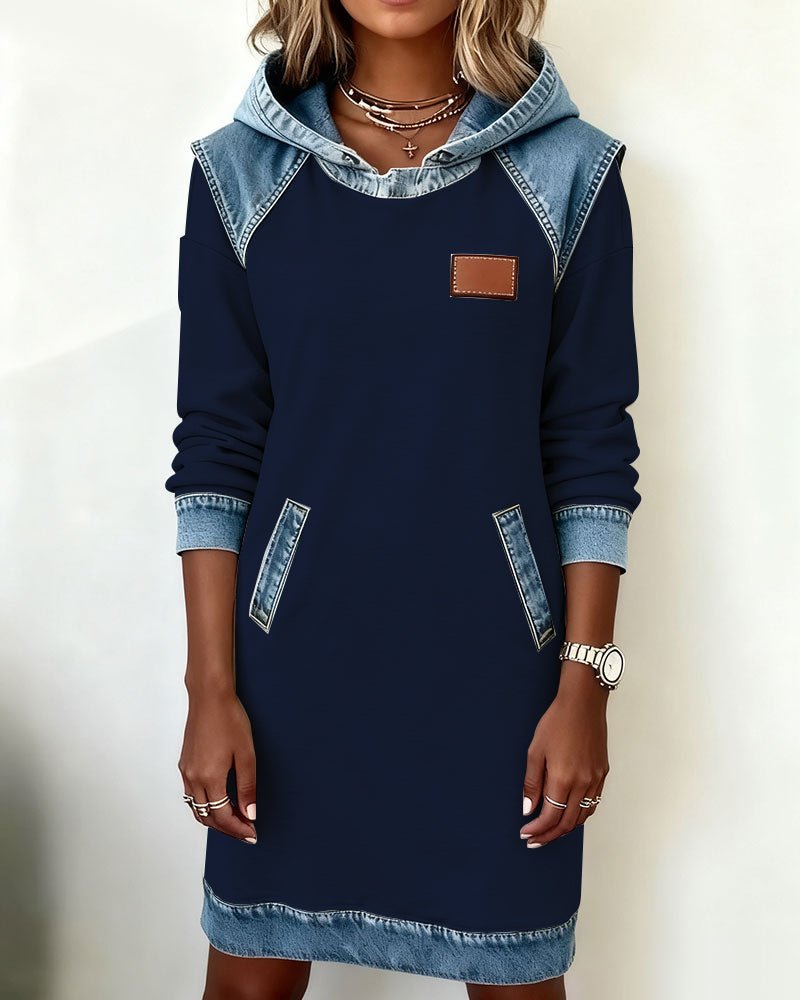 Emberline Pocket Color Block Knee Length Dress Product Image 12