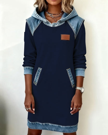 Emberline Pocket Color Block Knee Length Dress Product Image 12