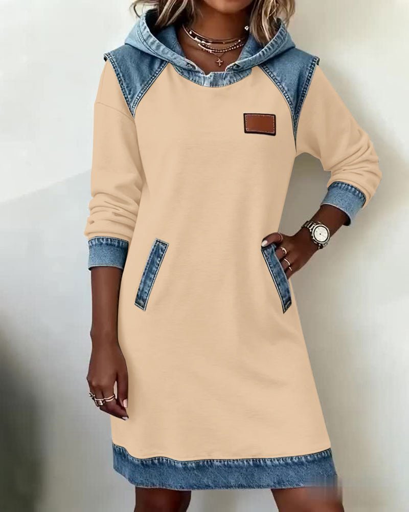Emberline Pocket Color Block Knee Length Dress Product Image 13