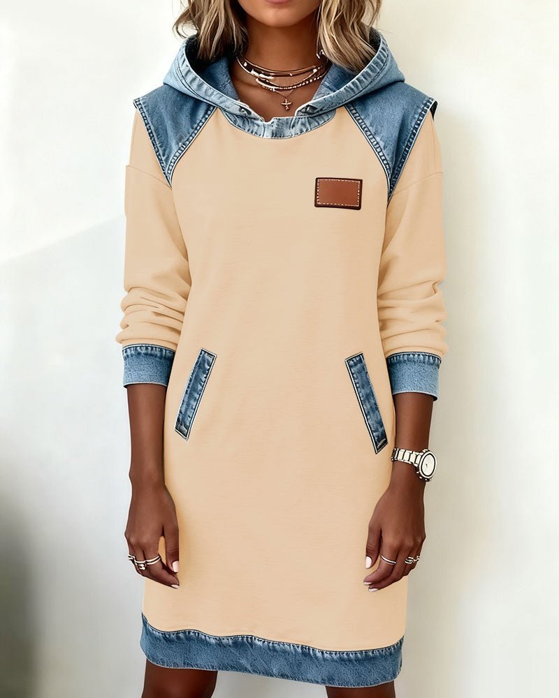 Emberline Pocket Color Block Knee Length Dress Product Image 14
