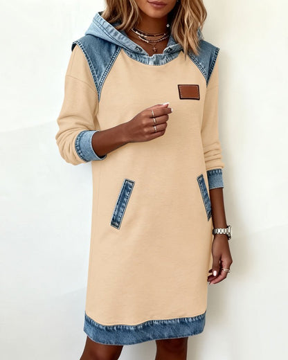 Emberline Pocket Color Block Knee Length Dress Product Image 15