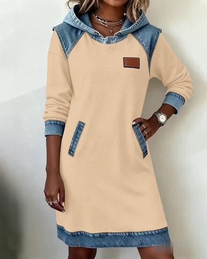 Emberline Pocket Color Block Knee Length Dress Product Image 20