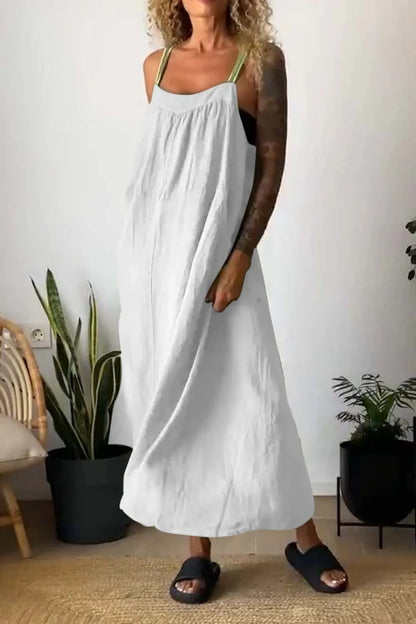 Emberly Cotton Linen Sling Dress Relaxed Fit Product Image 07