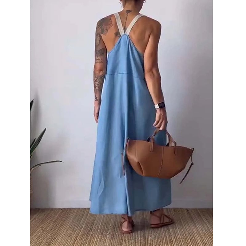 Emberly Cotton Linen Sling Dress Relaxed Fit Product Image 09
