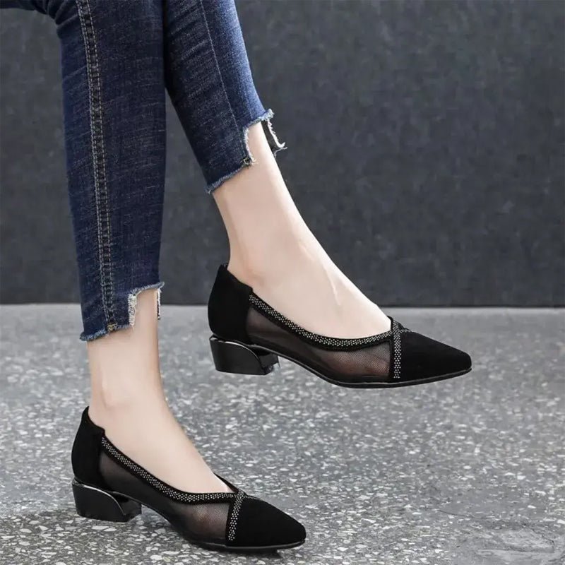 Evara Black Soft Sole Moccasins Product Image 03