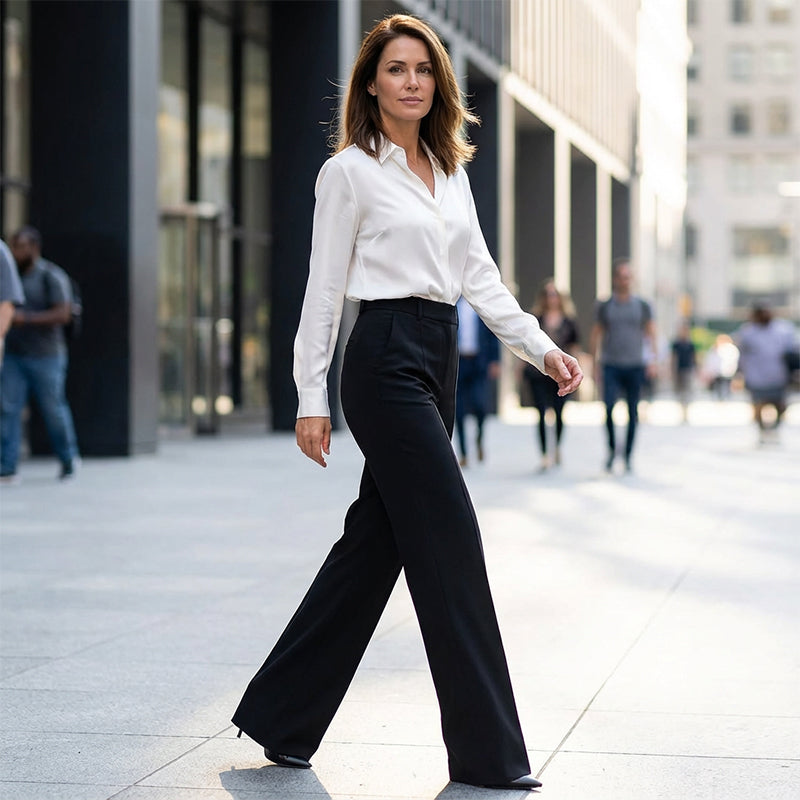 Evara High Waist Wide Leg Trousers Product Image 02