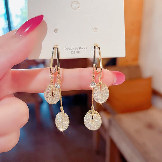 Evening Glow Crystal Tassel Earrings Product Image 01