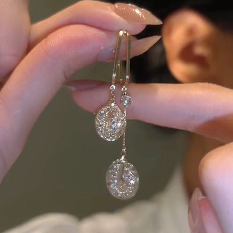 Evening Glow Crystal Tassel Earrings Product Image 04