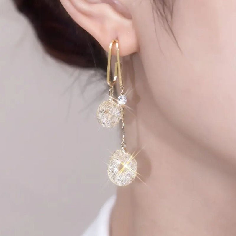 Evening Glow Crystal Tassel Earrings Product Image 07