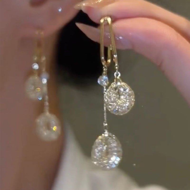 Evening Glow Crystal Tassel Earrings Product Image 08