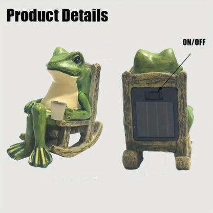 Fable Solar Frog Garden Statue Product Image 06
