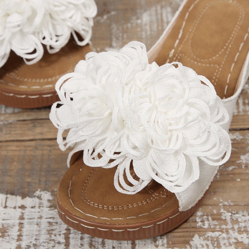 Fayla Flower Accent Slip On Wedge Sandals Product Image 05