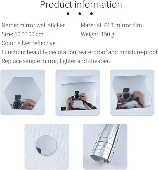Flexible Pet Adhesive Mirror Sheets Product Image 06