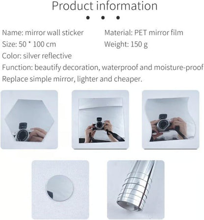 Flexible Pet Adhesive Mirror Sheets Product Image 06