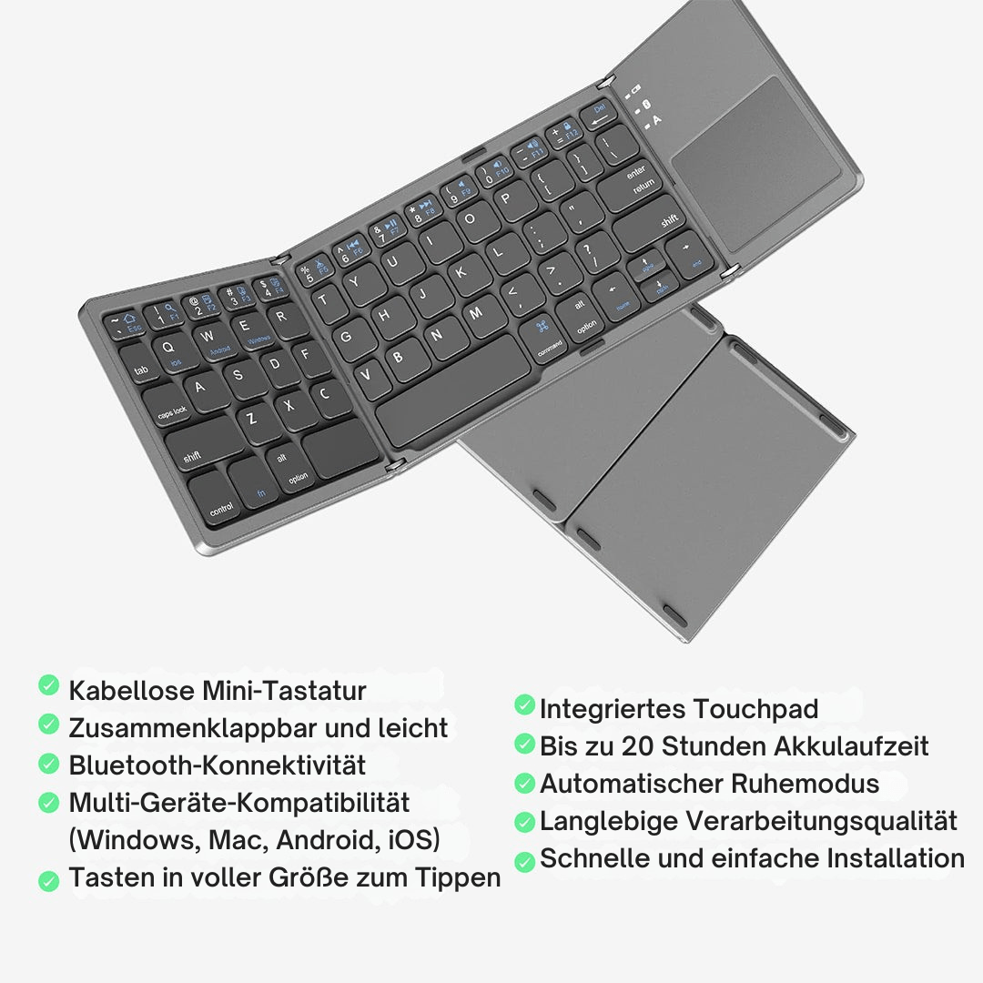 Foliofold Wireless Mini Keyboard Touchpad Product Image 02